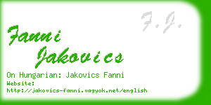 fanni jakovics business card